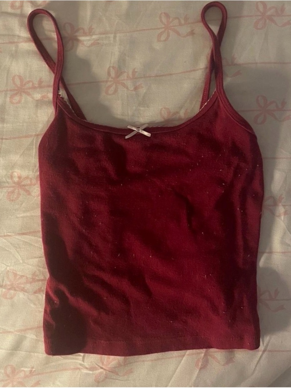 Garage Burgundy Spaghetti Strap Cami with Bow